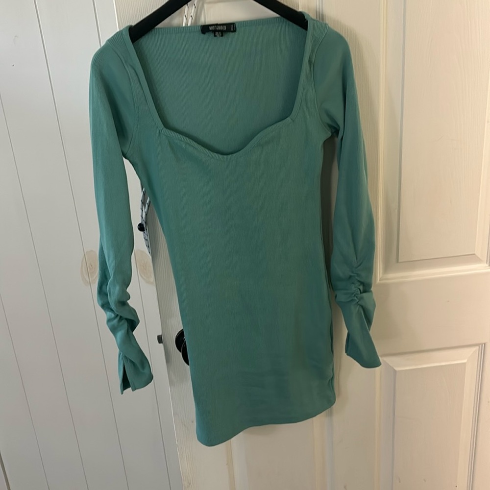 Misguided, ribbed, mini dress